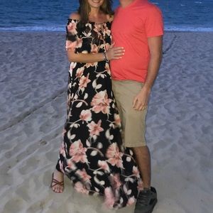 Floral maxi off the shoulder dress